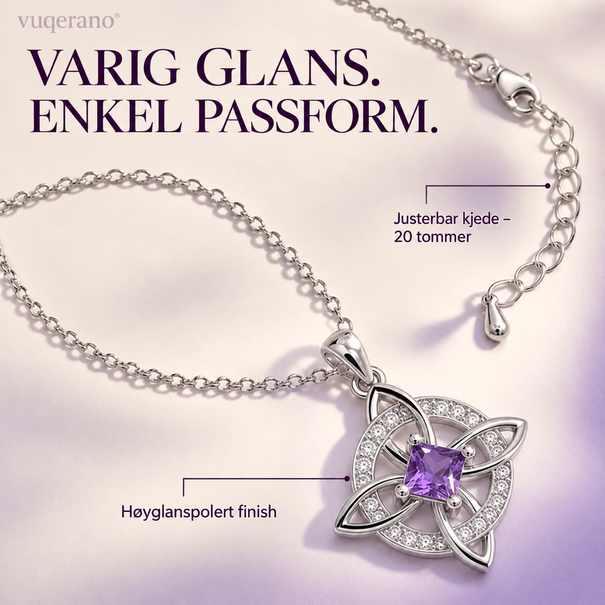 🔥 50 % RABATT 🎁 Personlig Witch Knot Halskjede med Fødselsstein – 12 Måneder