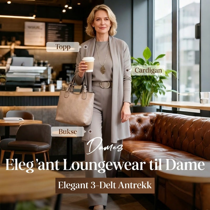 🔥 50% RABATT | Elegant 3-delt sett med lang cardigan, topp & vide bukser