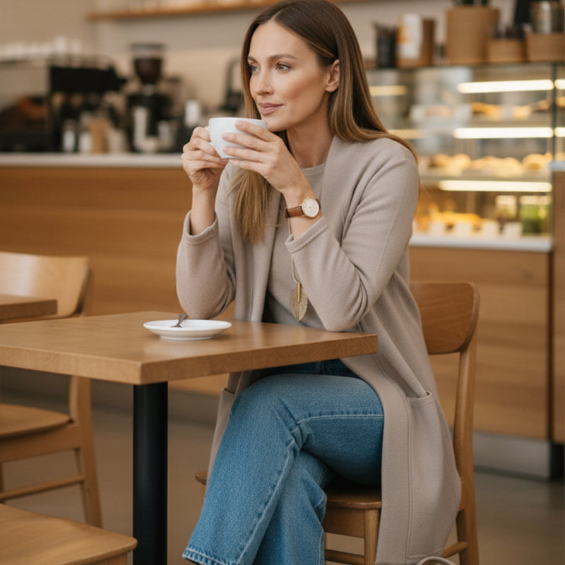🔥 50% RABATT | Elegant 3-delt sett med lang cardigan, topp & vide bukser