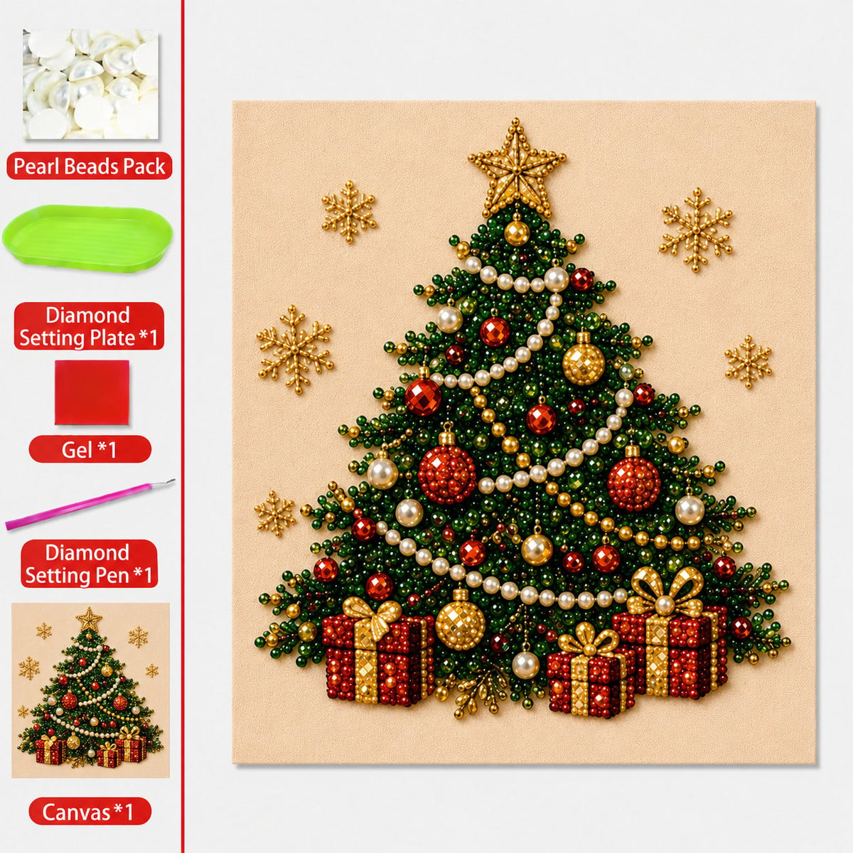 🎄 50% RABATT – Jul-DIY diamantmalingssett – 5 klassiske motiv – avslappende håndarbeid – komplett sett med ramme – perfekt julegave