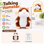 🐹 Spesialtilbud på siste dag – 50 % rabatt! ✨Snakkende hamster-kosedyr – gjentar alt du sier, nikker automatisk med hodet, kjempemorsomt for både barn og voksne.🎁