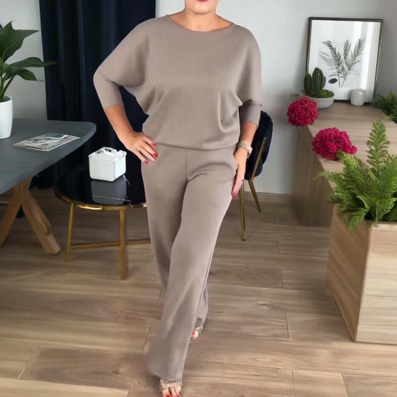 🔥 50% RABATT | Elegant 3-delt sett med lang cardigan, topp & vide bukser