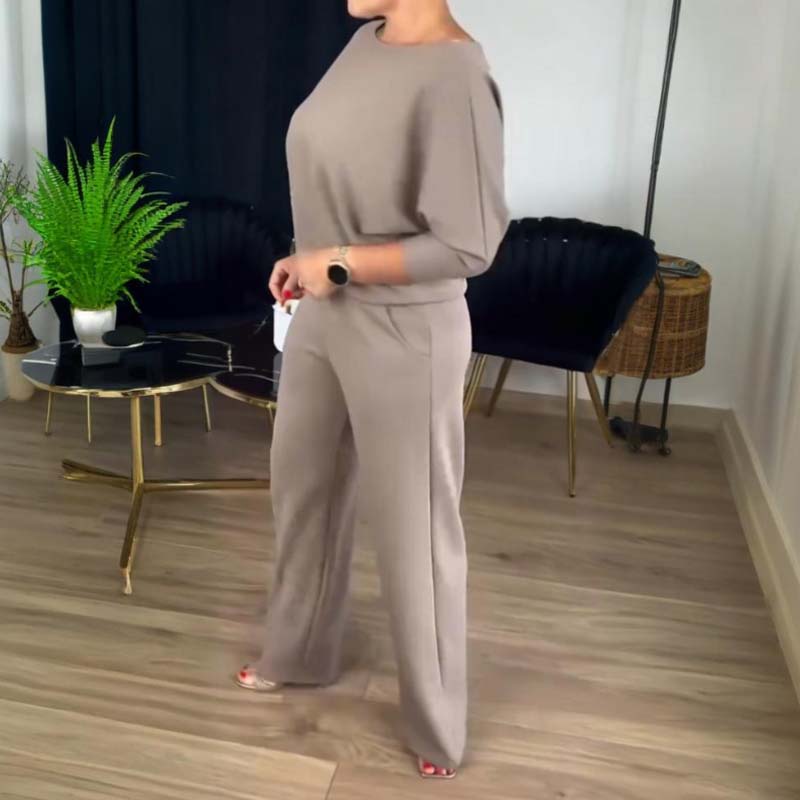 🔥 50% RABATT | Elegant 3-delt sett med lang cardigan, topp & vide bukser