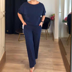 🔥 50% RABATT | Elegant 3-delt sett med lang cardigan, topp & vide bukser