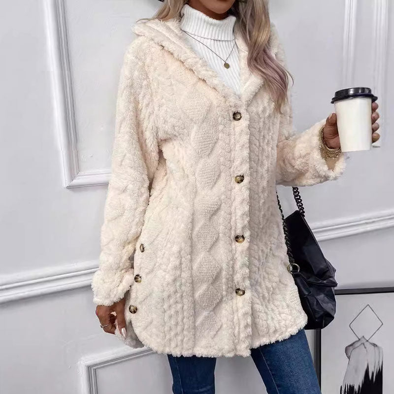 🔥 OVER 60% RABATT ❄️ Varm hettejakke med diamantmønster til dame – Myk, Varm & Elegant til Hverdags