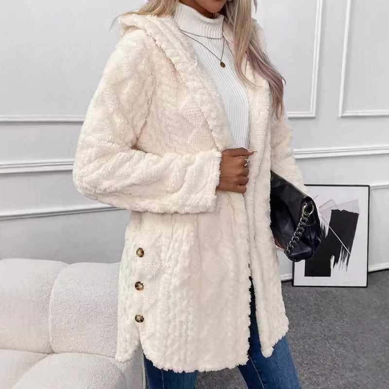 🔥 OVER 60% RABATT ❄️ Varm hettejakke med diamantmønster til dame – Myk, Varm & Elegant til Hverdags