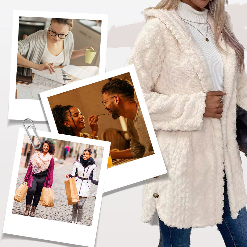 🔥 OVER 60% RABATT ❄️ Varm hettejakke med diamantmønster til dame – Myk, Varm & Elegant til Hverdags