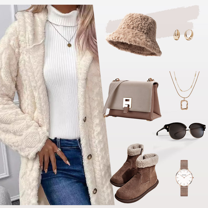 🔥 OVER 60% RABATT ❄️ Varm hettejakke med diamantmønster til dame – Myk, Varm & Elegant til Hverdags