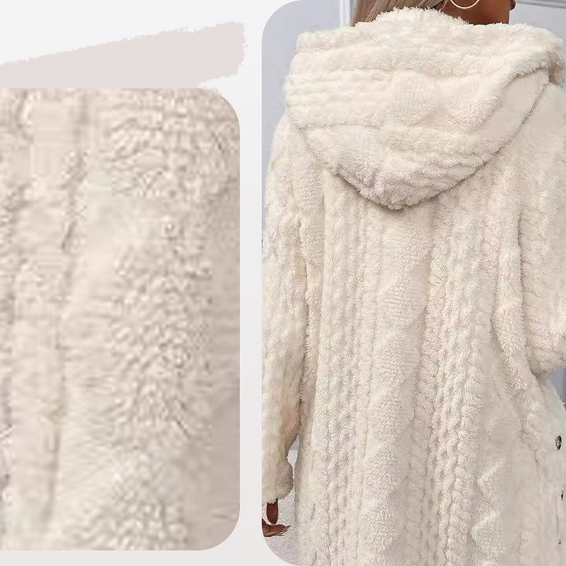 🔥 OVER 60% RABATT ❄️ Varm hettejakke med diamantmønster til dame – Myk, Varm & Elegant til Hverdags