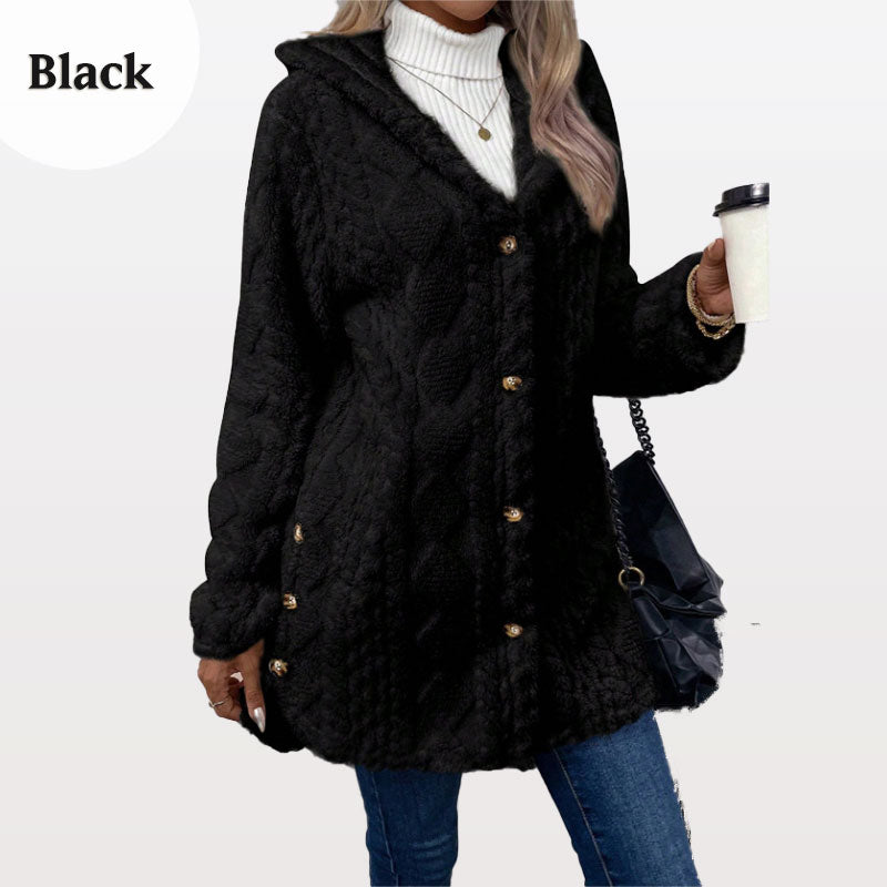 🔥 OVER 60% RABATT ❄️ Varm hettejakke med diamantmønster til dame – Myk, Varm & Elegant til Hverdags