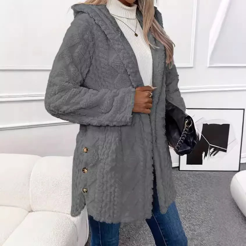 🔥 OVER 60% RABATT ❄️ Varm hettejakke med diamantmønster til dame – Myk, Varm & Elegant til Hverdags