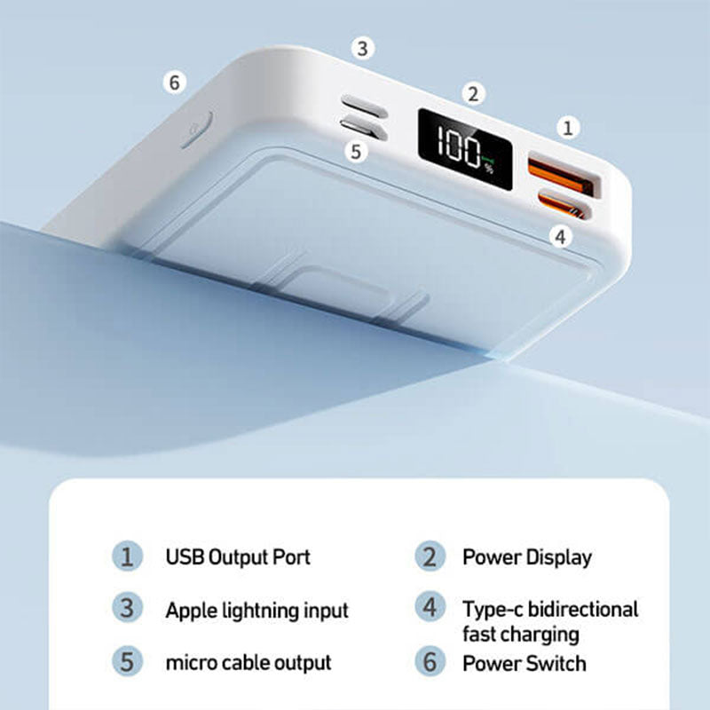 🎁 2026 NYHET – 50 % RABATT! 💥 22,5 W 10000 mAh Magnetisk trådløs powerbank med stativ