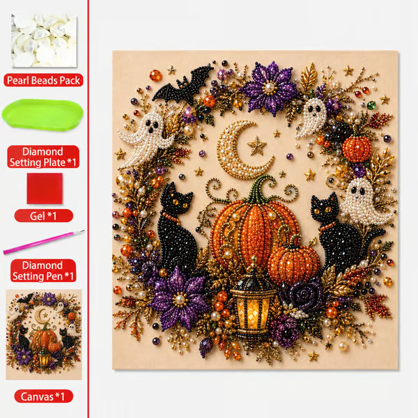 🎃 50 % RABATT ✨ Halloween Diamantmaling – Spøkelser, Hekser & Magiske 3D-motiver