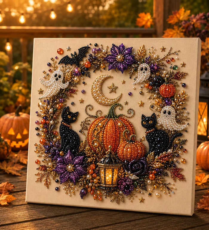 🎃 50 % RABATT ✨ Halloween Diamantmaling – Spøkelser, Hekser & Magiske 3D-motiver