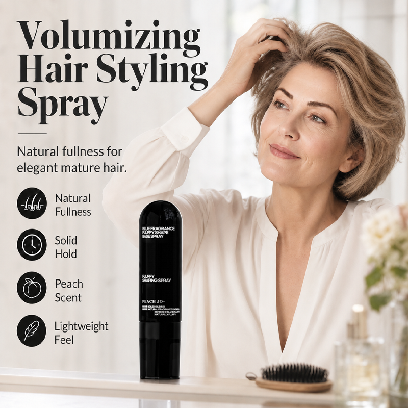 🎉 50% RABATT 💇 Volumgivende Hårspray med Ferskenduft – Naturlig Løft, Fleksibelt Hold & Lett Finish