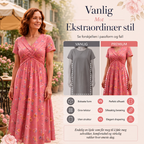 👗 50% RABATT – V-hals midi-kjole med blomstermønster – vridd midje – sidelommer – myk & luftig – avslappet sommerkjole – for en elegant og selvsikker stil