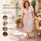 👗 50% RABATT – V-hals midi-kjole med blomstermønster – vridd midje – sidelommer – myk & luftig – avslappet sommerkjole – for en elegant og selvsikker stil