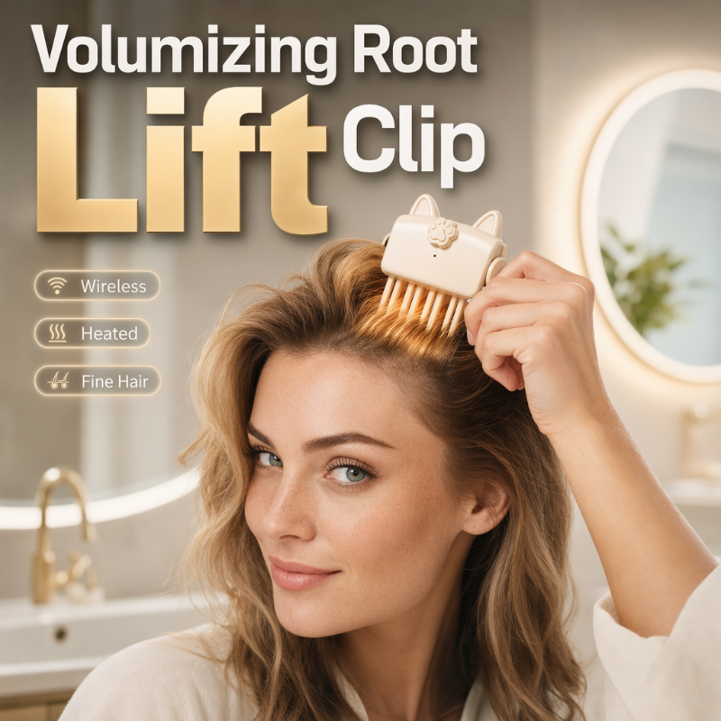 🎉 OVER 48 000 SOLGTE 🔥 OVER 50% RABATT 💇 Trådløs Oppvarmet Volumklemme – Raskt Rotløft for Fint & Flatt Hår