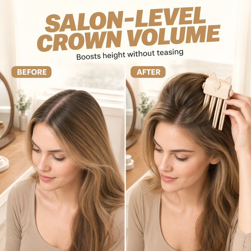 🎉 OVER 48 000 SOLGTE 🔥 OVER 50% RABATT 💇 Trådløs Oppvarmet Volumklemme – Raskt Rotløft for Fint & Flatt Hår