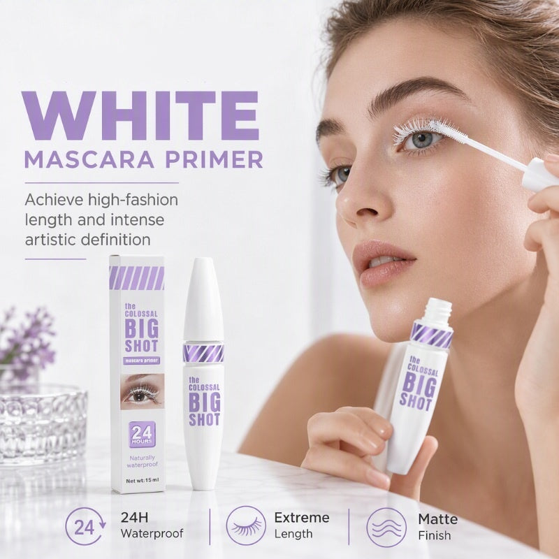 🔥 50% RABATT 👁️ Volumgivende Mascara Primer – 24T Hold, Smudge-Proof & Ekstra Lengde