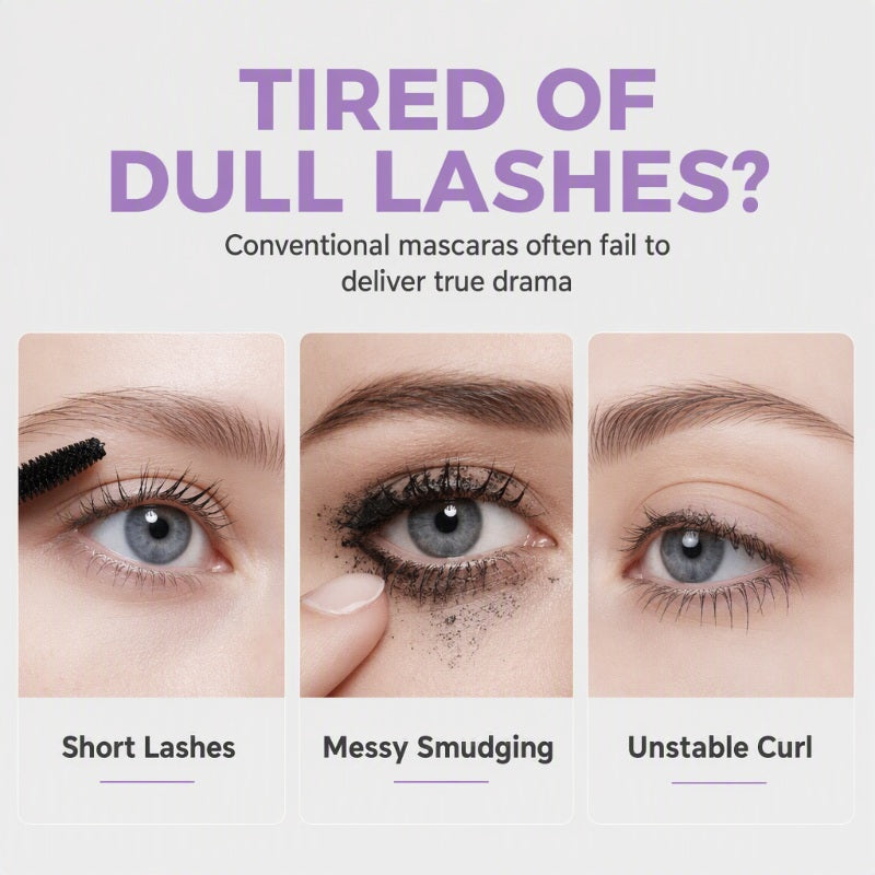 🔥 50% RABATT 👁️ Volumgivende Mascara Primer – 24T Hold, Smudge-Proof & Ekstra Lengde