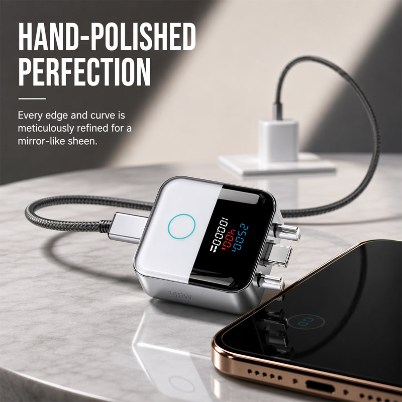 🔥 50% RABATT 🔋 Smart USB-C Ladebeskytter med LED-display – Opptil 140W, Automatisk Frakobling & Temperaturkontroll
