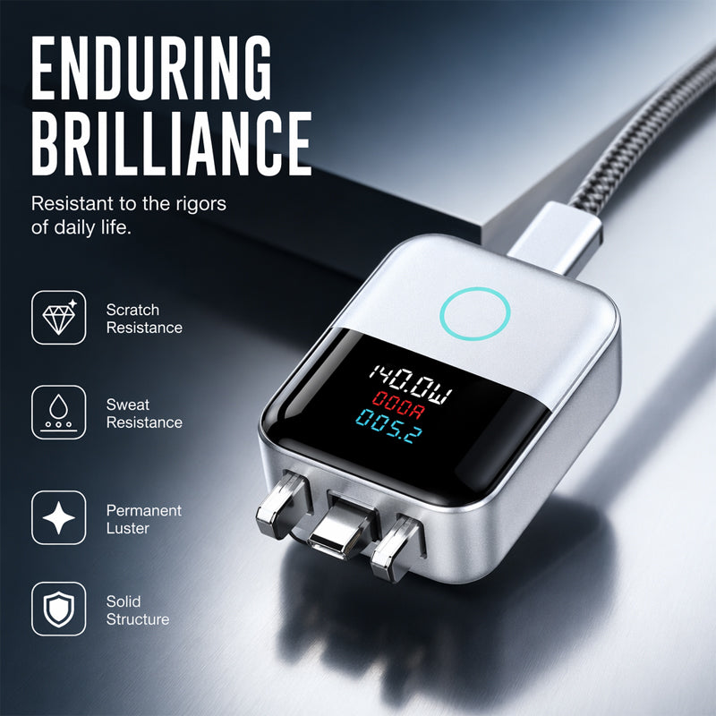 🔥 50% RABATT 🔋 Smart USB-C Ladebeskytter med LED-display – Opptil 140W, Automatisk Frakobling & Temperaturkontroll