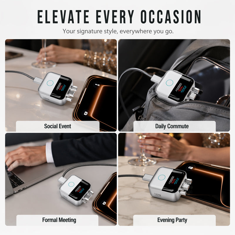 🔥 50% RABATT 🔋 Smart USB-C Ladebeskytter med LED-display – Opptil 140W, Automatisk Frakobling & Temperaturkontroll