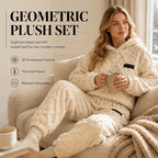 🔥 50% RABATT | Mykt 2-delt fleece-sett med 3D-struktur – hettegenser & bukse