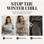 🔥 50% RABATT | Mykt 2-delt fleece-sett med 3D-struktur – hettegenser & bukse