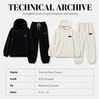 🔥 50% RABATT | Mykt 2-delt fleece-sett med 3D-struktur – hettegenser & bukse