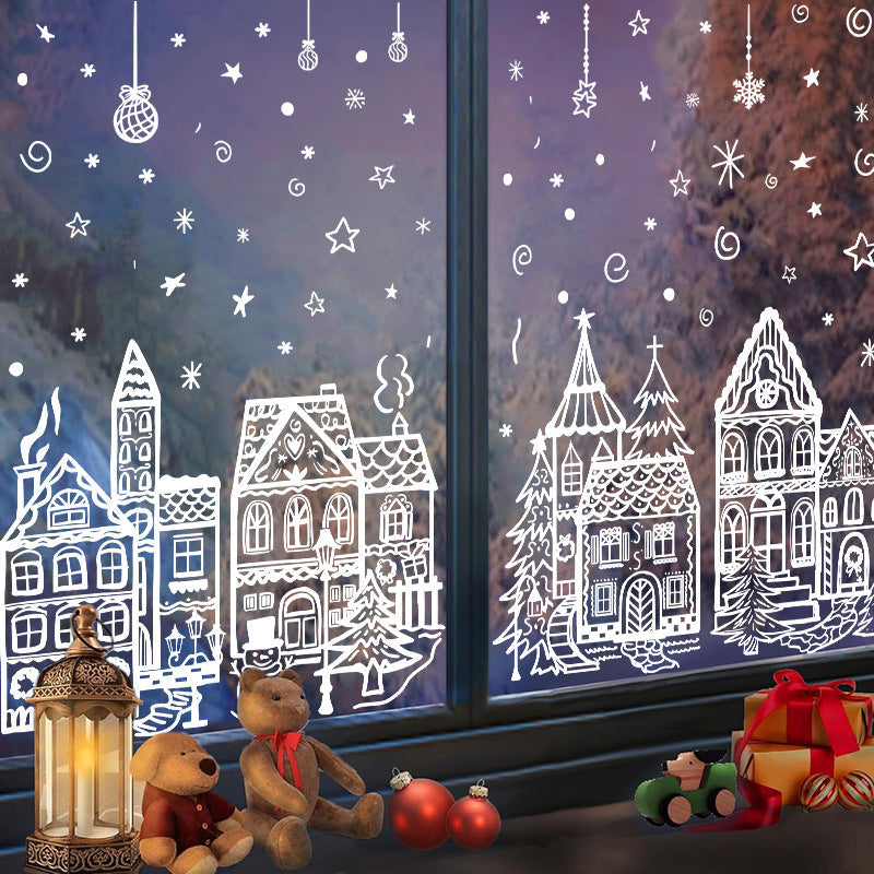 🎄 50% RABATT | Julelandsby vindusdekor – 78 gjenbrukbare statiske klistremerker