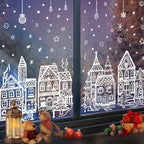🎄 50% RABATT | Julelandsby vindusdekor – 78 gjenbrukbare statiske klistremerker