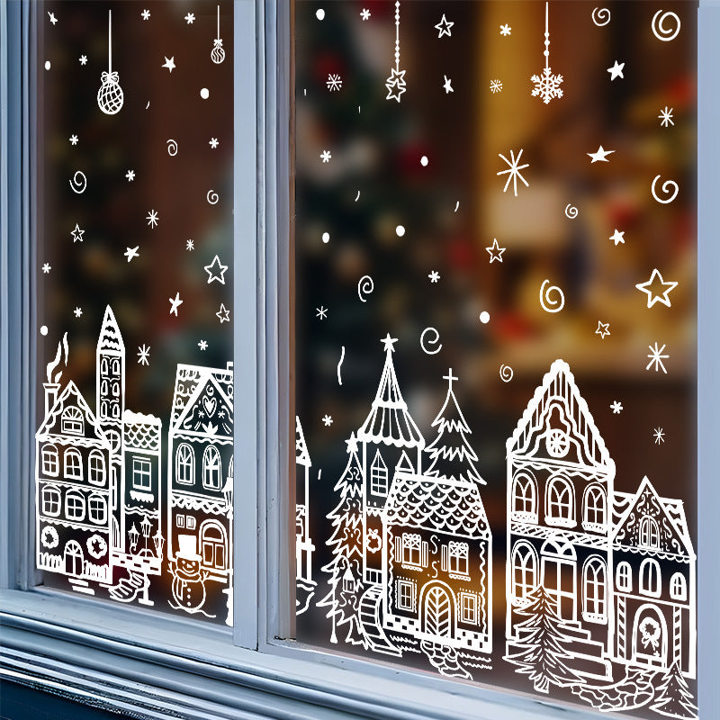 🎄 50% RABATT | Julelandsby vindusdekor – 78 gjenbrukbare statiske klistremerker