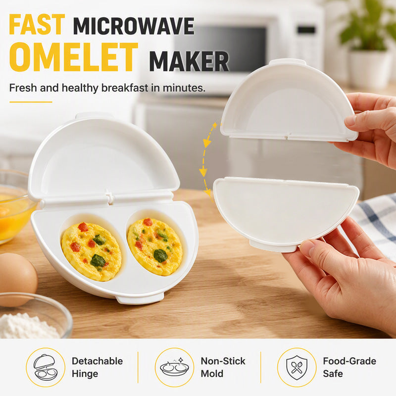 🔥 50% RABATT 🍳 2-i-1 Eggkoker til Mikrobølgeovn – Rask Frokost, Mindre Oppvask
