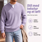 🔥 50% RABATT 👕 Herre Lagdelt Vaffelgenser – Avslappet Passform, Teksturert & Enkel å Style