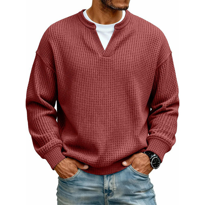 🔥 50% RABATT 👕 Herre Lagdelt Vaffelgenser – Avslappet Passform, Teksturert & Enkel å Style