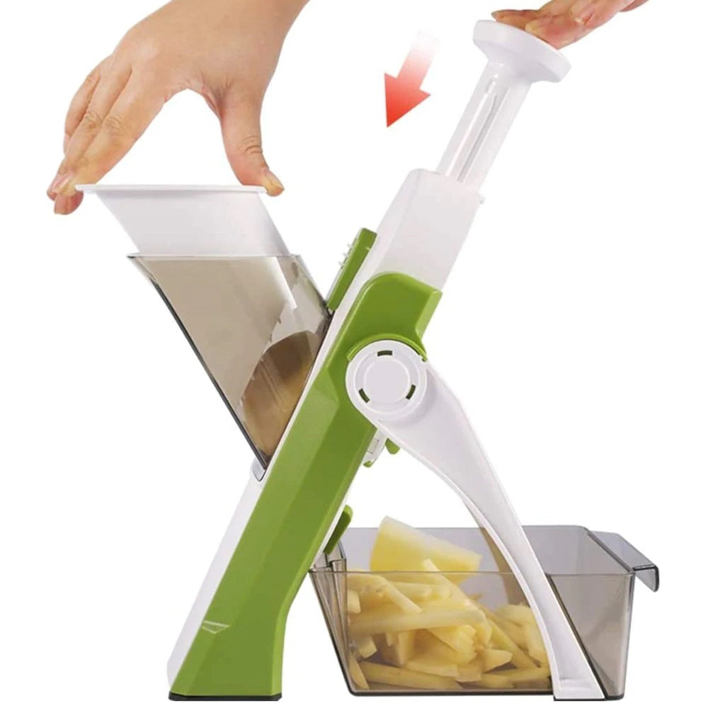 🔥 50% RABATT 🥕 Multifunksjonell Grønnsakskutter – Skjær, Riv, Hakk & Mos Raskere