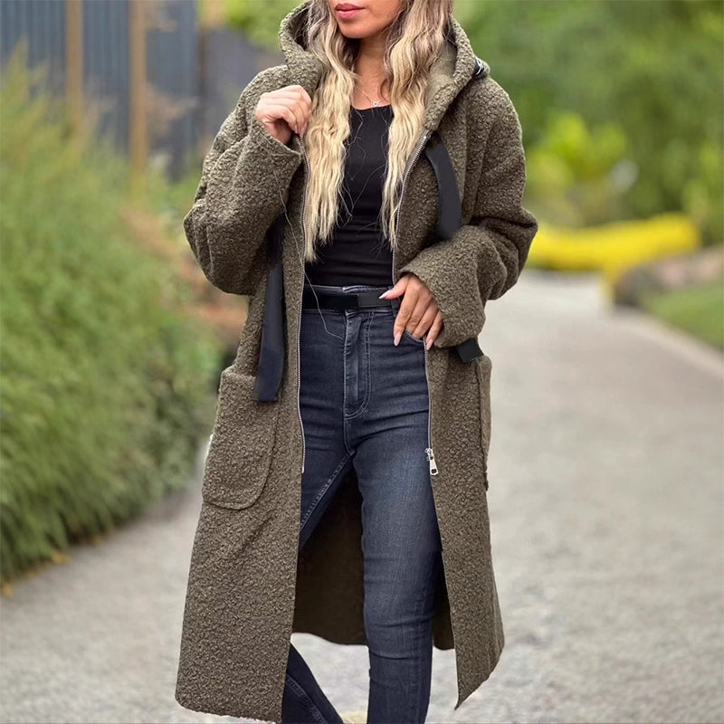 ❄️ VINTERTILBUD – 50% RABATT 🧥 Trendy Hettejakke til Dame – Varm, Myk & Praktisk med Glidelås og Lommer