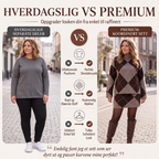 🔥 50% RABATT 🍂 Rutemønstret Strikkegenser & Skjørt-sett til Dame – Elegant, Mykt & Perfekt for Høst og Vinter