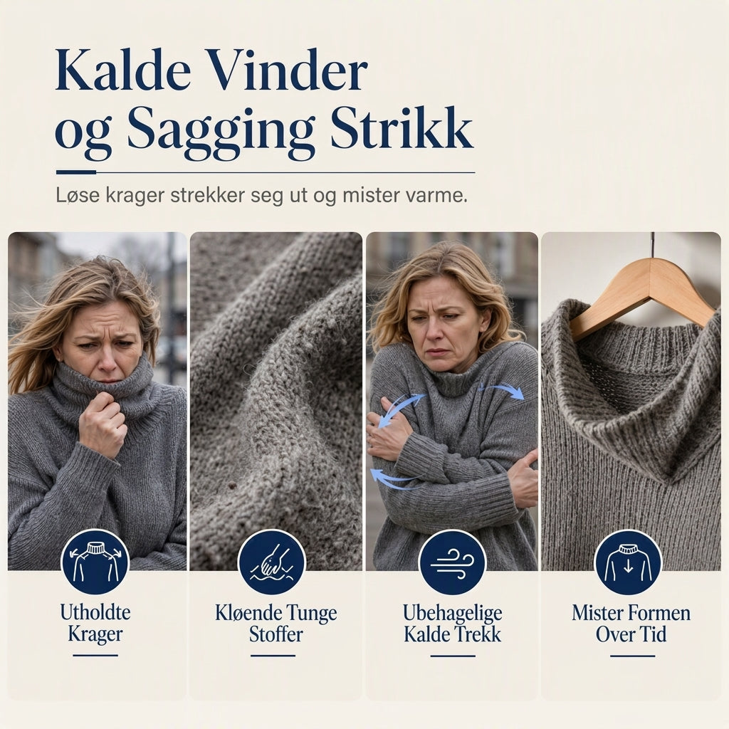 🔥 50% RABATT ❄️ Ensfarget Kabelstrikket Genser med Rullekrage til Dame – Varm, Myk & Elegant