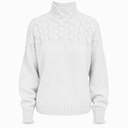 🔥 50% RABATT ❄️ Ensfarget Kabelstrikket Genser med Rullekrage til Dame – Varm, Myk & Elegant