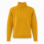 🔥 50% RABATT ❄️ Ensfarget Kabelstrikket Genser med Rullekrage til Dame – Varm, Myk & Elegant