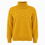 🔥 50% RABATT ❄️ Ensfarget Kabelstrikket Genser med Rullekrage til Dame – Varm, Myk & Elegant