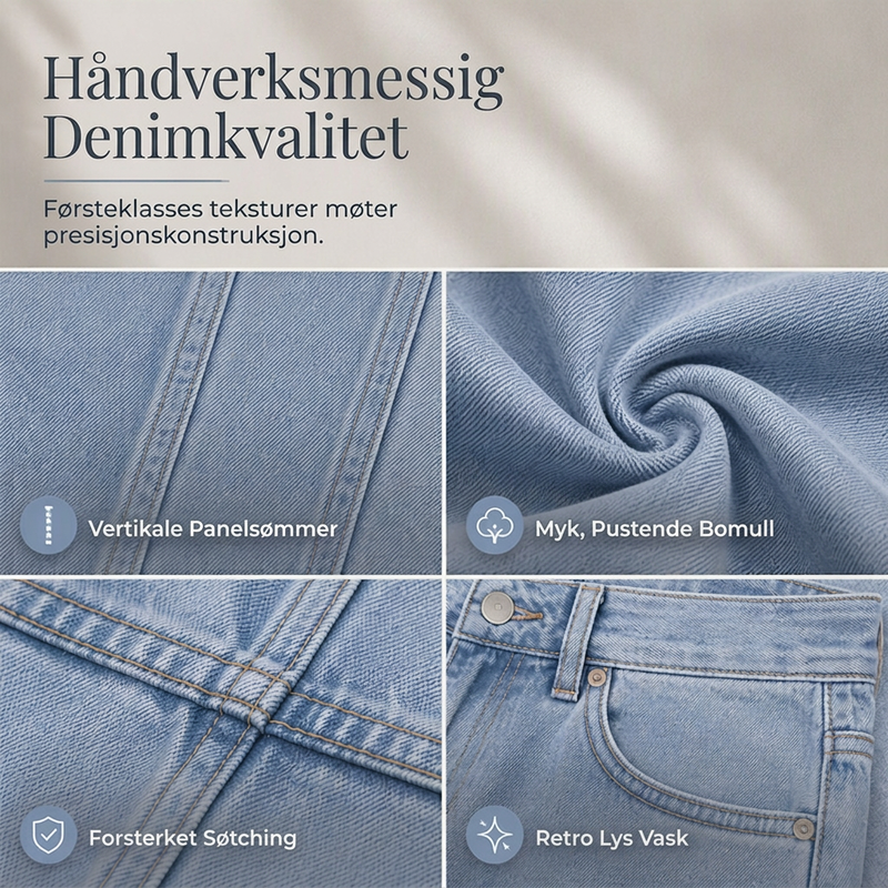 🔥 50% RABATT 👖 Damejeans med Høyt Liv & Vide Ben – Retro, Flatterende & Enkel å Style