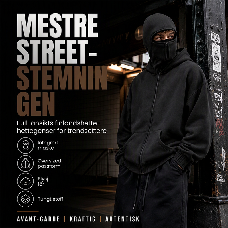 🔥 50% RABATT 😎 Hettegenser med Glidelås & Dobbel Hette til Herre – Avslappet, Moderne & Enkel å Style