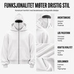 🔥 50% RABATT 😎 Hettegenser med Glidelås & Dobbel Hette til Herre – Avslappet, Moderne & Enkel å Style
