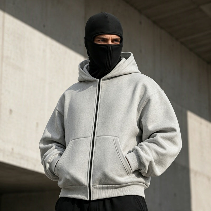 🔥 50% RABATT 😎 Hettegenser med Glidelås & Dobbel Hette til Herre – Avslappet, Moderne & Enkel å Style
