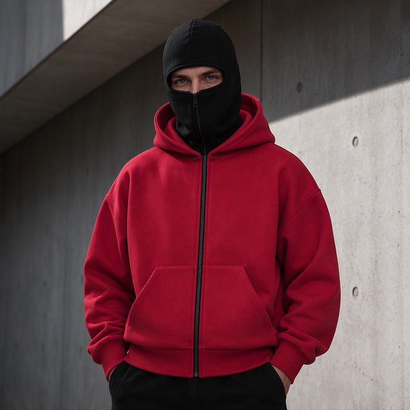 🔥 50% RABATT 😎 Hettegenser med Glidelås & Dobbel Hette til Herre – Avslappet, Moderne & Enkel å Style