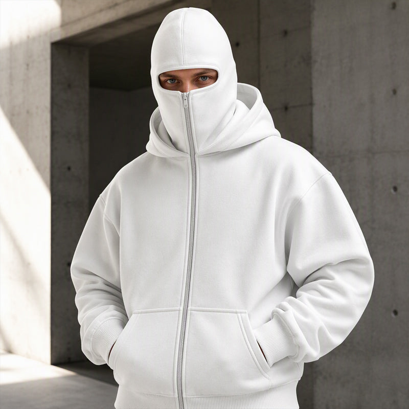 🔥 50% RABATT 😎 Hettegenser med Glidelås & Dobbel Hette til Herre – Avslappet, Moderne & Enkel å Style